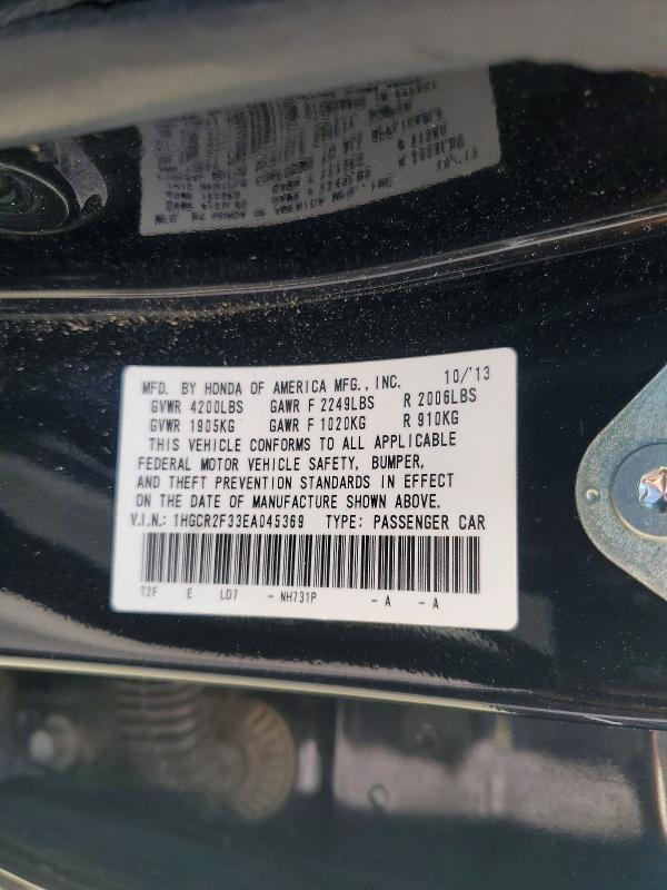 54137196 :رقم المزاد ، 1HGCR2F33EA045369 vin ، 2014 Honda Accord مزاد بيع