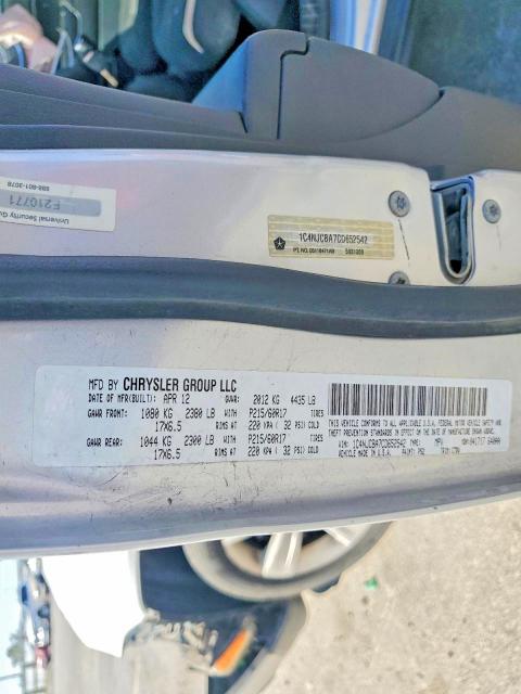 2012 Jeep Compass მანქანა იყიდება აუქციონზე, vin: 1C4NJCBA7CD652542, აუქციონის ნომერი: 52748036