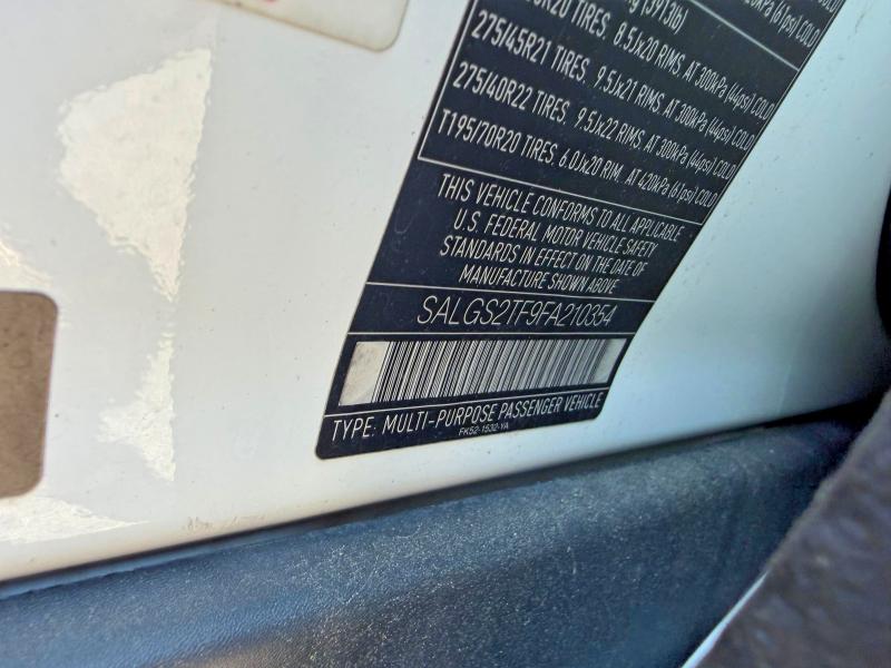 Aukcja sprzedaży 2015 Land Rover Range Rover, vin: SALGS2TF9FA210354, numer aukcji: 54336596