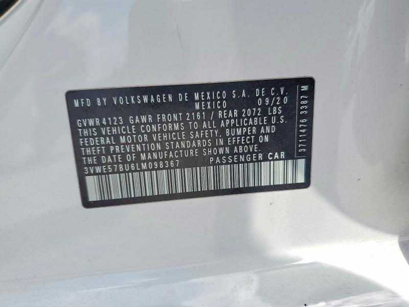 Aukcja sprzedaży 2020 Volkswagen Jetta, vin: 3VWE57BU6LM098367, numer aukcji: 52823136