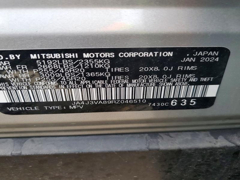 Aukcja sprzedaży 2024 Mitsubishi Outlander, vin: JA4J3VA89RZ046510, numer aukcji: 54816186