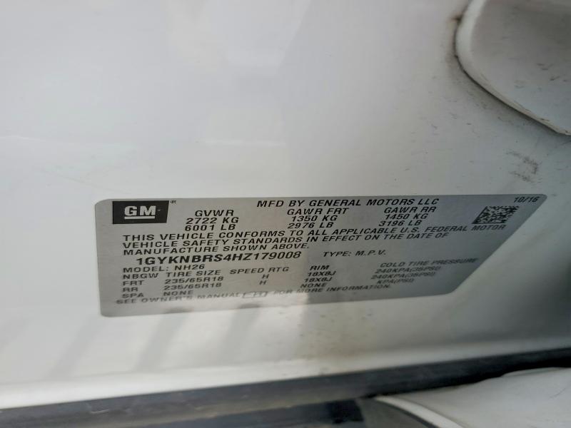 2017 Cadillac Xt5 მანქანა იყიდება აუქციონზე, vin: 1GYKNBRS4HZ179008, აუქციონის ნომერი: 52818016