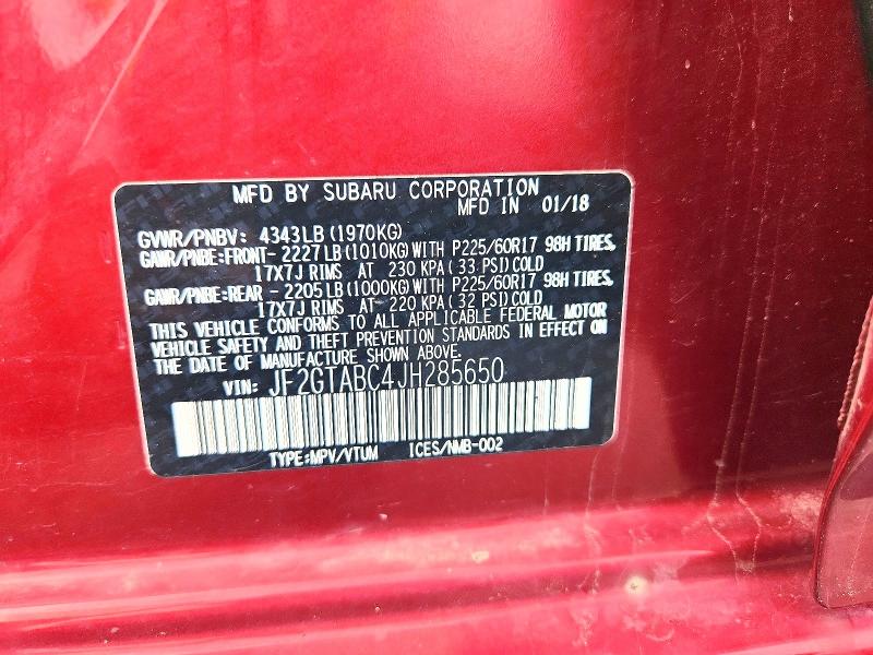 Aukcja sprzedaży 2018 Subaru Crosstrek, vin: JF2GTABC4JH285650, numer aukcji: 54484336