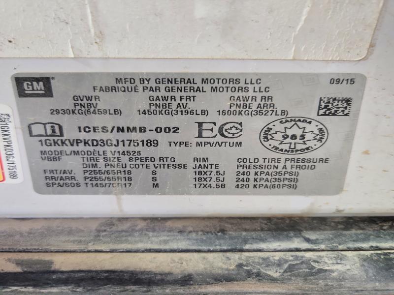 2016 Gmc Acadia მანქანა იყიდება აუქციონზე, vin: 1GKKVPKD3GJ175189, აუქციონის ნომერი: 54415376
