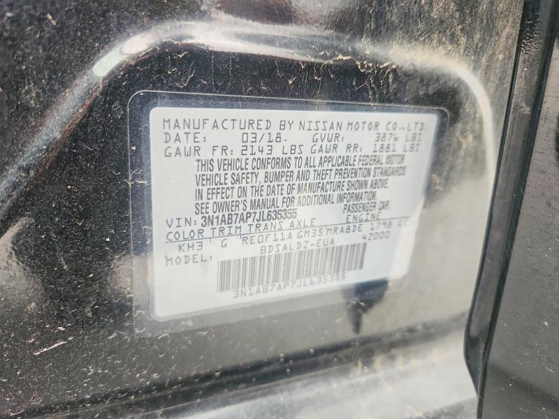 Aukcja sprzedaży 2018 Nissan Sentra, vin: 3N1AB7AP7JL635355, numer aukcji: 53718046
