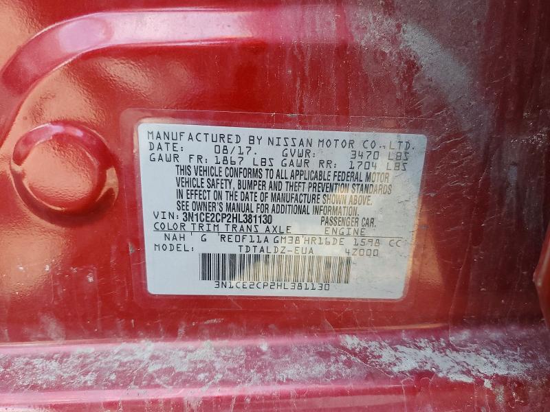 Продаж на аукціоні авто 2017 Nissan Versa Note, vin: 3N1CE2CP2HL381130, номер лоту: 54586976
