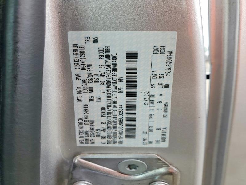 2014 Ford Escape მანქანა იყიდება აუქციონზე, vin: 1FMCU0J98EUD25344, აუქციონის ნომერი: 52351446