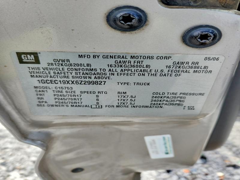 Продажа на аукционе авто 2006 Chevrolet Silverado, vin: 1GCEC19XX6Z299827, номер лота: 52215006