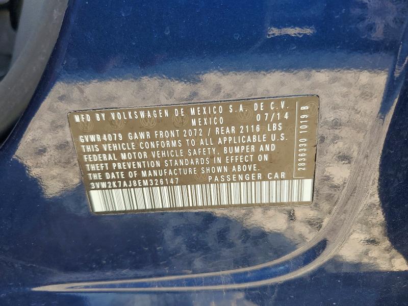 Aukcja sprzedaży 2014 Volkswagen Jetta, vin: 3VW2K7AJ8EM326147, numer aukcji: 53546656