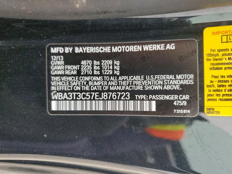 52755636 :رقم المزاد ، WBA3T3C57EJ876723 vin ، 2014 Bmw 435 مزاد بيع