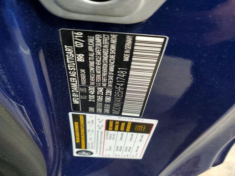 52424996 :رقم المزاد ، WDDWJ4KB5HF417481 vin ، 2017 Mercedes-benz C مزاد بيع