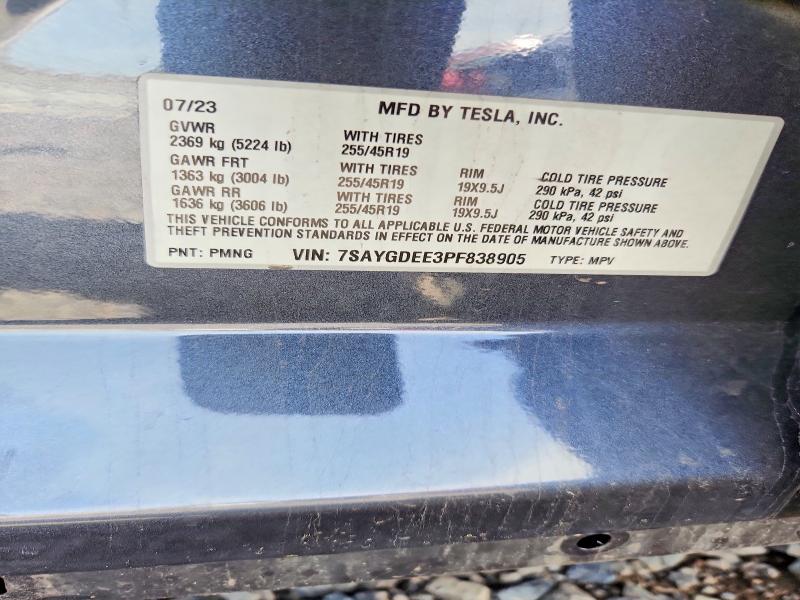 Продажа на аукционе авто 2023 Tesla Model Y, vin: 7SAYGDEE3PF838905, номер лота: 54819916