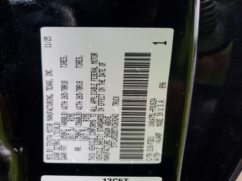 53612606 :رقم المزاد ، 5TFLA5DB5TX369242 vin ، 2026 Toyota Tundra مزاد بيع
