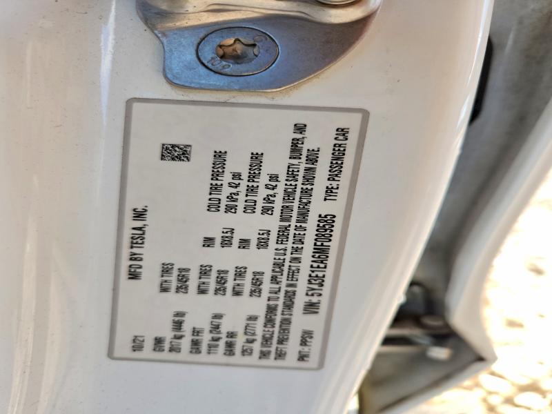 Aukcja sprzedaży 2021 Tesla Model 3, vin: 5YJ3E1EA6MF089585, numer aukcji: 52937526