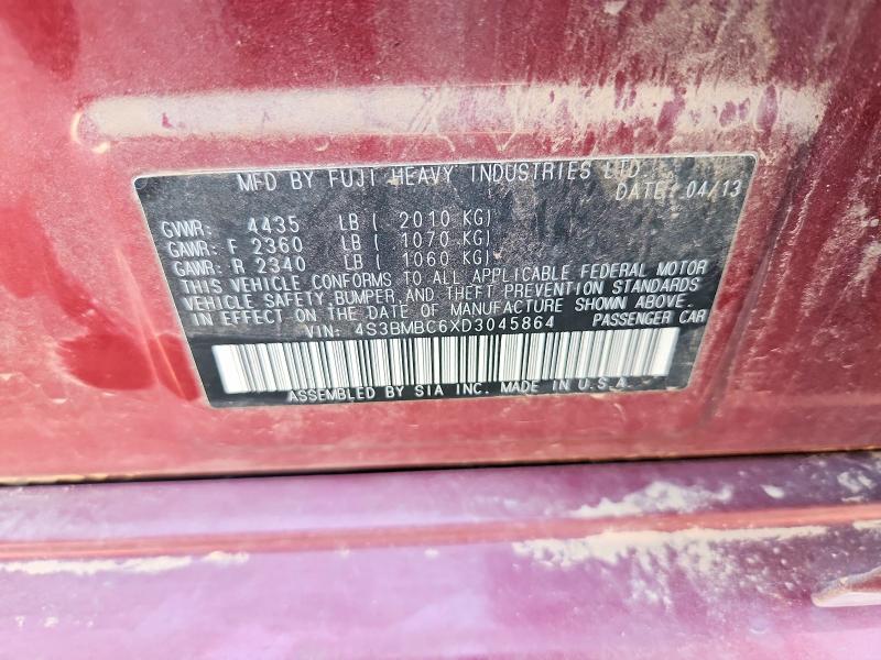 Aukcja sprzedaży 2013 Subaru Legacy, vin: 4S3BMBC6XD3045864, numer aukcji: 54599106