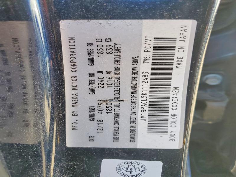 Продажа на аукционе авто 2019 Mazda Mazda 3, vin: JM1BPACL5K1112483, номер лота: 54773166