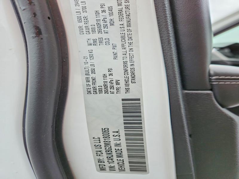 Продажа на аукционе авто 2021 Jeep Grand Cherokee, vin: 1C4RJKBG2M8180065, номер лота: 54539326