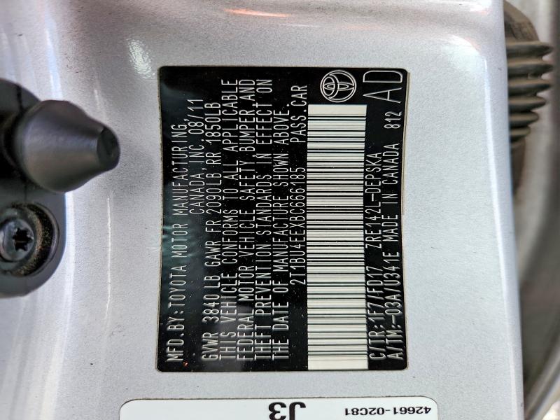 Продажа на аукционе авто 2011 Toyota Corolla, vin: 2T1BU4EEXBC666185, номер лота: 55095446