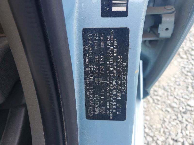 54478006 :رقم المزاد ، KMHCN4AC1AU507588 vin ، 2010 Hyundai Accent مزاد بيع