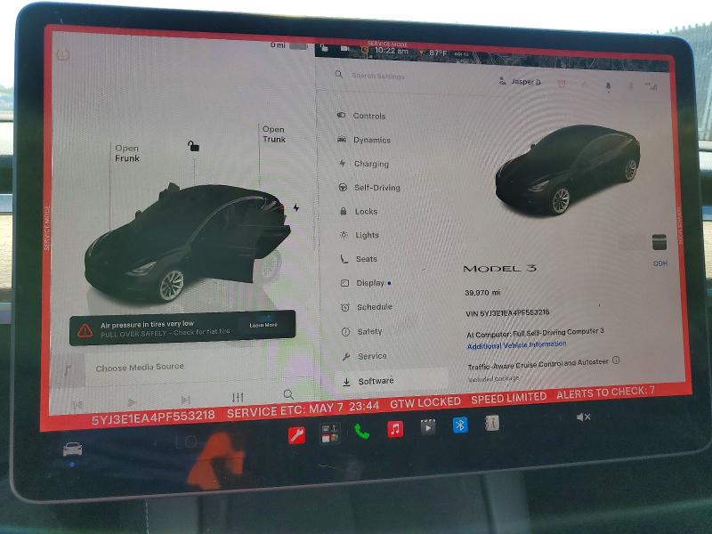 2023 Tesla Model 3 მანქანა იყიდება აუქციონზე, vin: 5YJ3E1EA4PF553218, აუქციონის ნომერი: 53297566