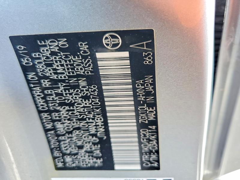 55540316 :رقم المزاد ، JTNKHMBX1K1047436 vin ، 2019 Toyota C-hr مزاد بيع