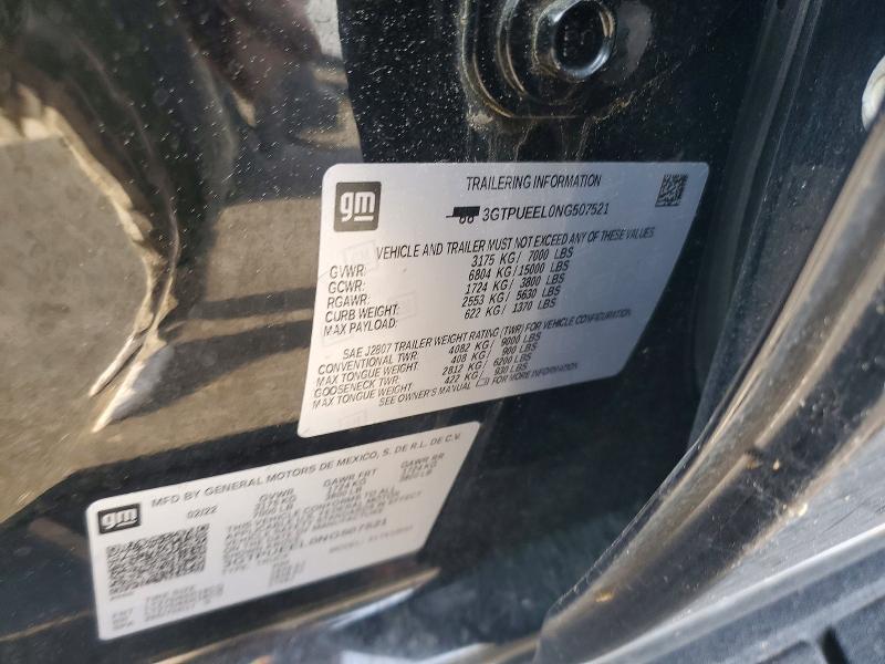 50969566 :رقم المزاد ، 3GTPUEEL0NG507521 vin ، 2022 Gmc Sierra مزاد بيع