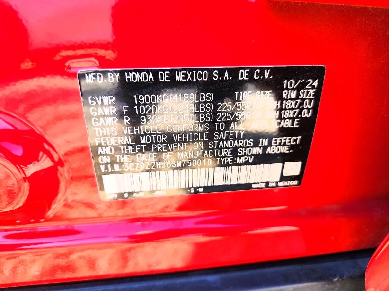 52476716 :رقم المزاد ، 3CZRZ2H56SM750019 vin ، 2025 Honda Hr-v مزاد بيع