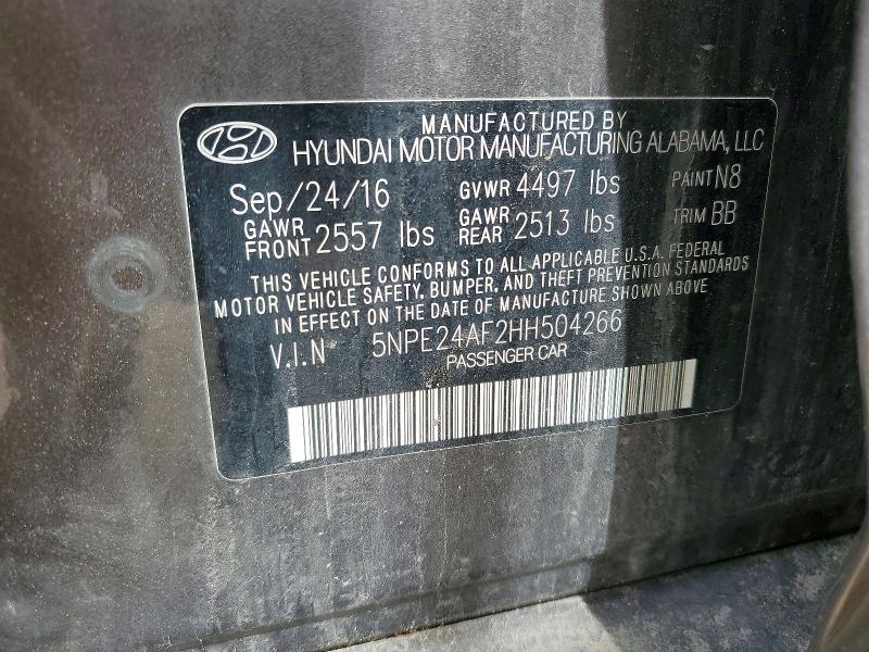 Aukcja sprzedaży 2017 Hyundai Sonata, vin: 5NPE24AF2HH504266, numer aukcji: 54842806