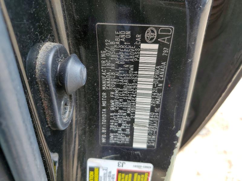 53769756 :رقم المزاد ، 2T1BU4EE4CC901634 vin ، 2012 Toyota Corolla مزاد بيع