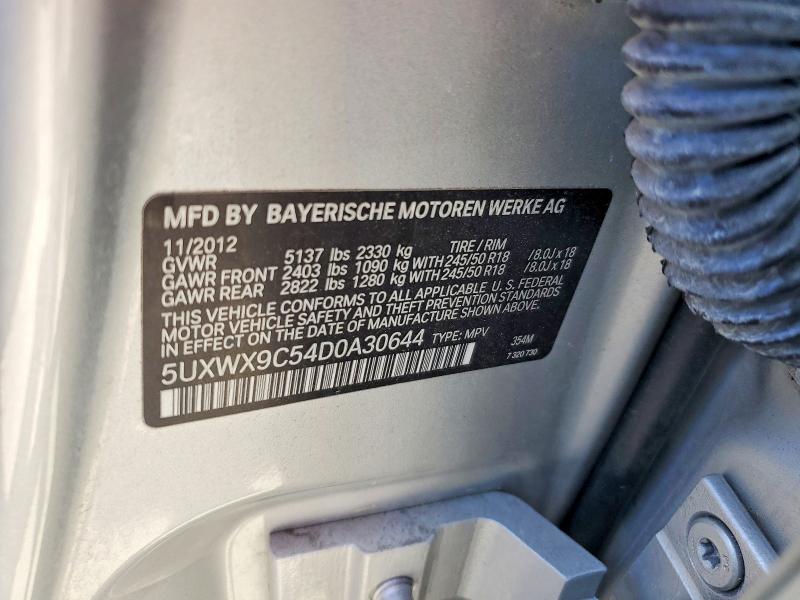 53416086 :رقم المزاد ، 5UXWX9C54D0A30644 vin ، 2013 Bmw X3 مزاد بيع
