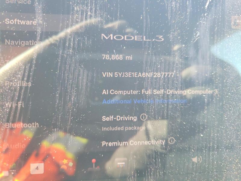 Aukcja sprzedaży 2022 Tesla Model 3, vin: 5YJ3E1EA6NF287777, numer aukcji: 52289186