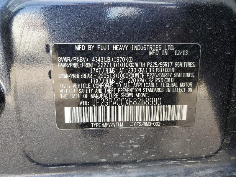 2014 Subaru Xv Crosstrek მანქანა იყიდება აუქციონზე, vin: JF2GPACCXE8258980, აუქციონის ნომერი: 53843666