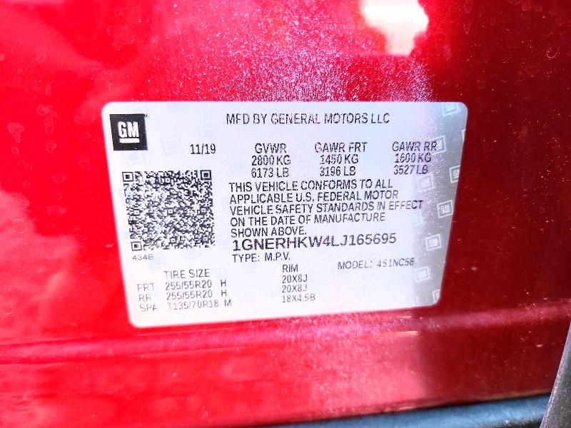 2020 Chevrolet Traverse მანქანა იყიდება აუქციონზე, vin: 1GNERHKW4LJ165695, აუქციონის ნომერი: 54532466