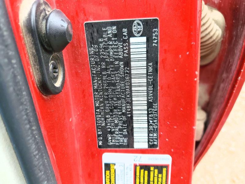 Aukcja sprzedaży 2010 Toyota Camry, vin: 4T4BF3EK9AR036722, numer aukcji: 54417416