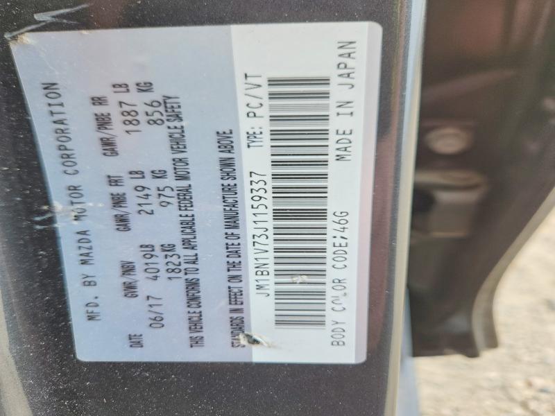 2018 Mazda 3 მანქანა იყიდება აუქციონზე, vin: JM1BN1V73J1159337, აუქციონის ნომერი: 53078856