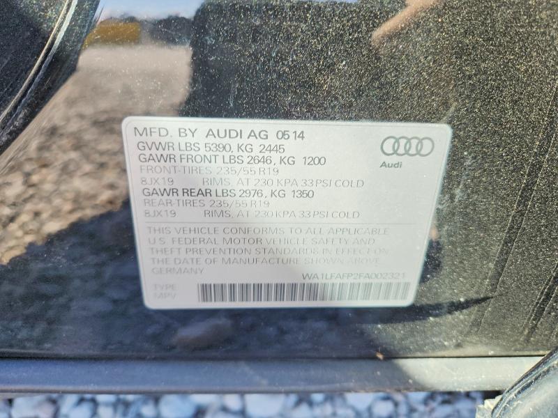 52315536 :رقم المزاد ، WA1LFAFP2FA002321 vin ، 2015 Audi Q5 مزاد بيع
