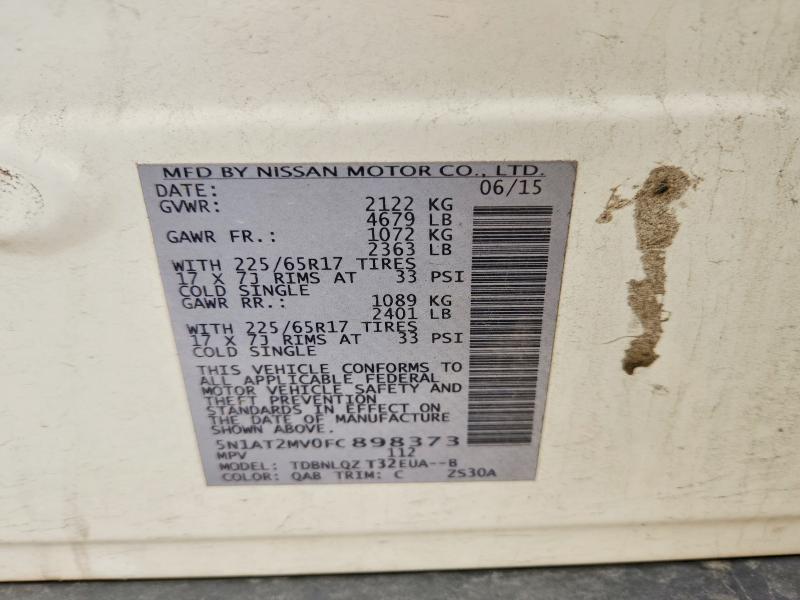Продажа на аукционе авто 2015 Nissan Rogue, vin: 5N1AT2MV0FC898373, номер лота: 50255156