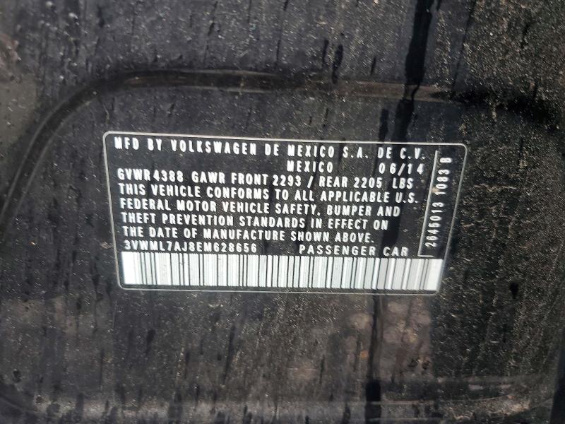 Продажа на аукционе авто 2014 Volkswagen Jetta, vin: 3VWML7AJ8EM628656, номер лота: 54074106