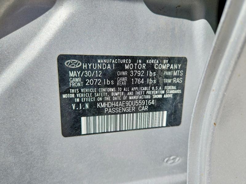 52023796 :رقم المزاد ، KMHDH4AE9DU559164 vin ، 2013 Hyundai Elantra مزاد بيع