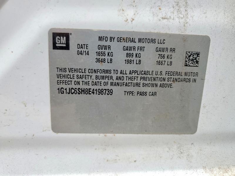 Продаж на аукціоні авто 2014 Chevrolet Sonic, vin: 1G1JC6SH8E4198739, номер лоту: 51917136