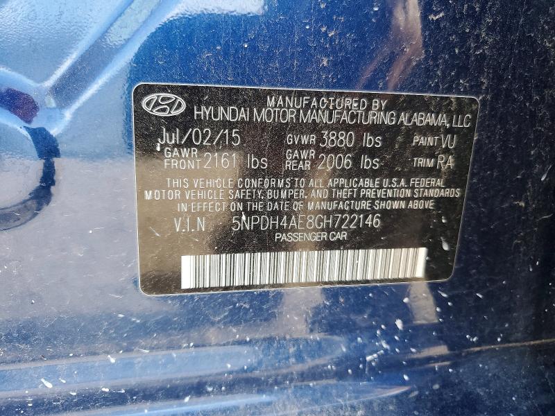 Aukcja sprzedaży 2016 Hyundai Elantra, vin: 5NPDH4AE8GH722146, numer aukcji: 54867546