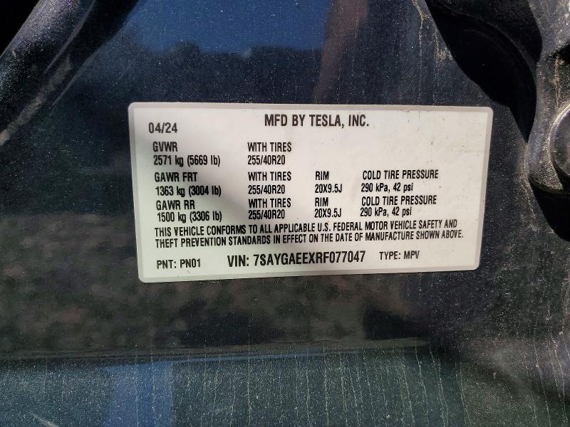 Aukcja sprzedaży 2024 Tesla Model Y, vin: 7SAYGAEEXRF077047, numer aukcji: 54133186