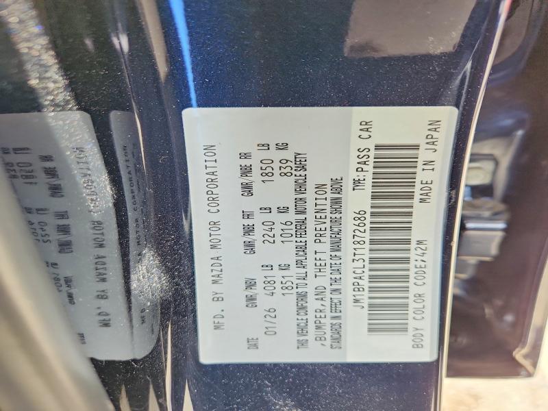 52090346 :رقم المزاد ، JM1BPACL3T1872686 vin ، 2026 Mazda 3 مزاد بيع