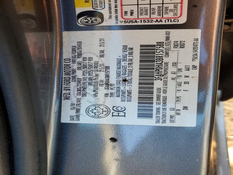 2011 Ford Fusion მანქანა იყიდება აუქციონზე, vin: 3FAHP0HA3BR157588, აუქციონის ნომერი: 50240686