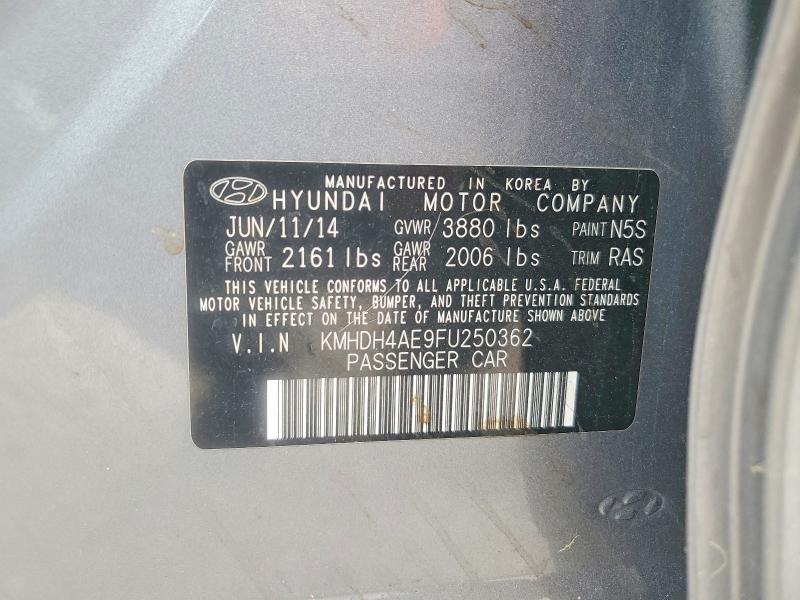 Продажа на аукционе авто 2015 Hyundai Elantra, vin: KMHDH4AE9FU250362, номер лота: 52892866