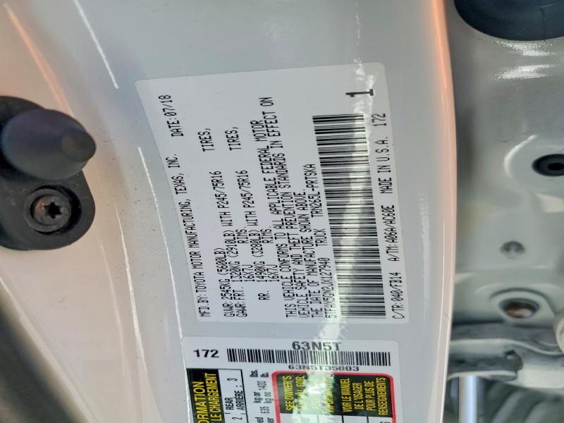 Продажа на аукционе авто 2018 Toyota Tacoma, vin: 5TFAX5GN2JX127940, номер лота: 53987616