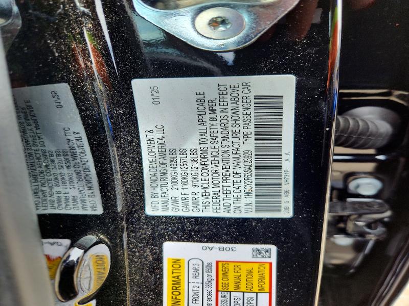 Aukcja sprzedaży 2025 Honda Accord, vin: 1HGCY2F63SA023929, numer aukcji: 54538096