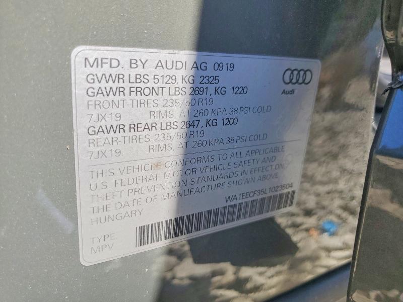 51353886 :رقم المزاد ، WA1EECF35L1023504 vin ، 2020 Audi Q3 مزاد بيع