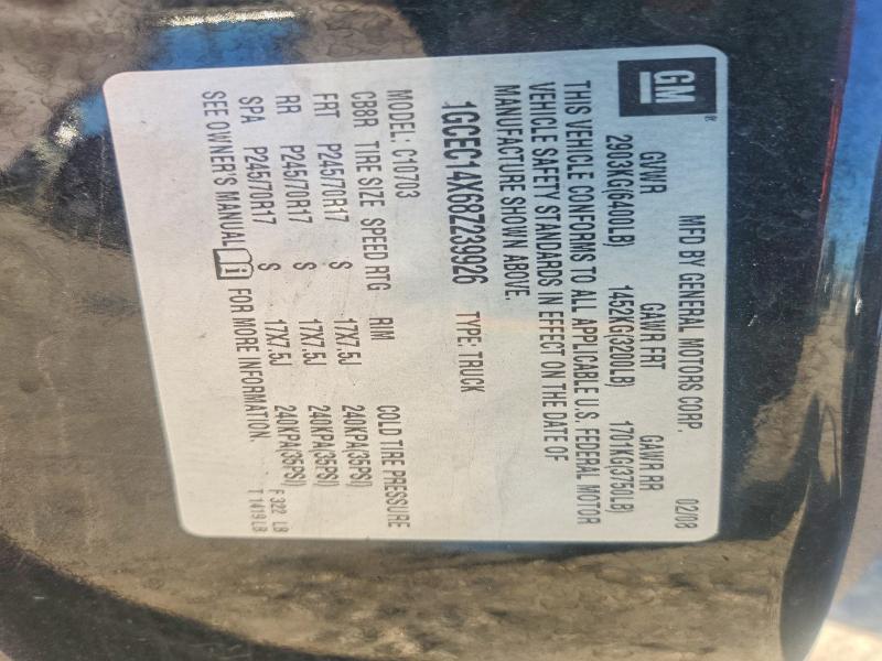 Продаж на аукціоні авто 2008 Chevrolet Silverado, vin: 1GCEC14X68Z239926, номер лоту: 51992266