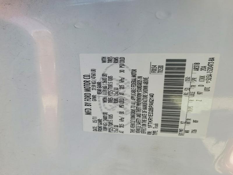 Aukcja sprzedaży 2011 Ford Ranger, vin: 1FTKR1ED2BPA62140, numer aukcji: 52166316
